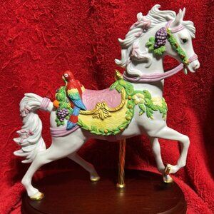 Vintage Lenox The Carousel Tropical Horse From 1992 Fruit Theme Parrot Hand Craf